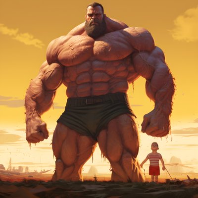Intimiderende en gemene gewichtheffer steroïde freak buff baby met gigantische gespierde man 4 door Kurt Heppke