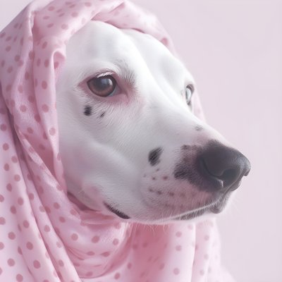 Fascinerende close-up van een roze varken met witte dalmatiërvlekken in moirépatroon door Kurt Heppke