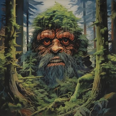 gezicht in de bomen 3 door Kurt Heppke