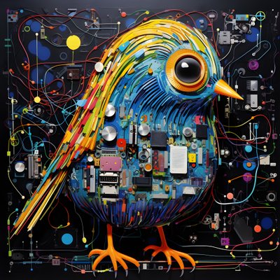 Graffiti vogel 4 door Kurt Heppke