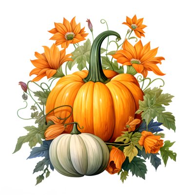 Pompoen waaruit bloemen groeien 2 door Kurt Heppke