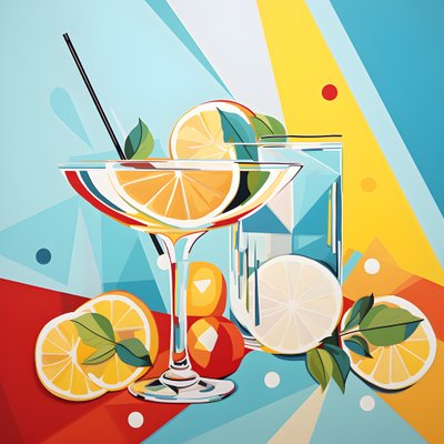 poster van citroenen, cocktails met citroenen, munt 4 door Kurt Heppke