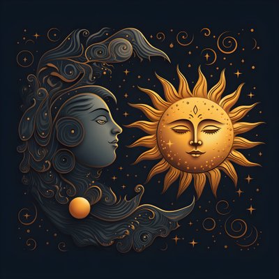Zon en Maan 4 door Kurt Heppke