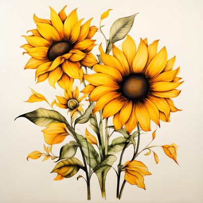 Zonnebloemen 3 door Kurt Heppke