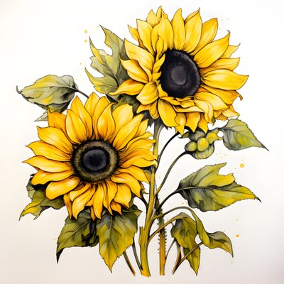 Zonnebloemen 4 door Kurt Heppke