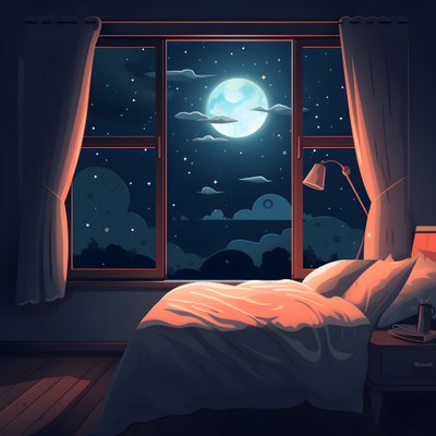 Scène van een groot raam in een slaapkamer op de benedenverdieping 3 door Kurt Heppke