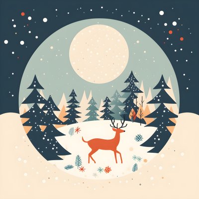 Kerstkaart in jaren 60 stijl 3 door Kurt Heppke
