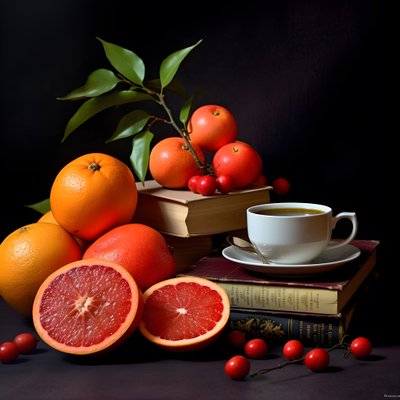 citrusvruchten rood boek koffie 3 door Kurt Heppke