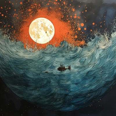 Twee boten gleden geluidloos door inktzwart water naar de kolkende Charybdis, de volle maan was het enige licht in de lege wereld van de Noordzee. 1 door Kurt Heppke