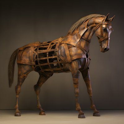 anthropomorf paard 4 door Kurt Heppke