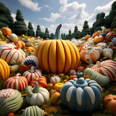 Kleurrijke pompoenen in 3D 1 door Kurt Heppke