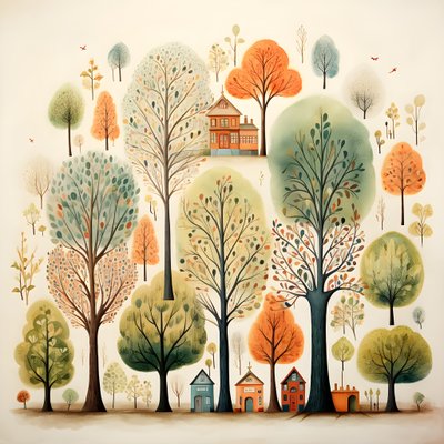 kinderillustratie bomen 2 door Kurt Heppke