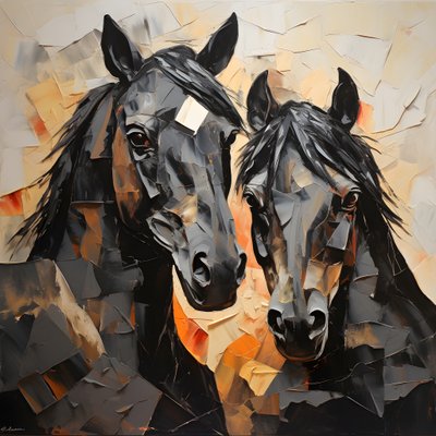 Donkere paarden 1 door Kurt Heppke