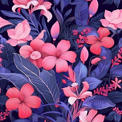 Een boeket bloemen in roze en blauw 2 door Kurt Heppke