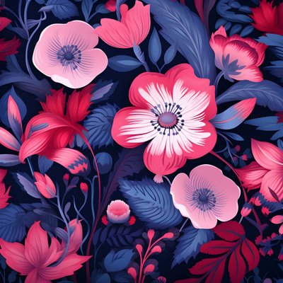 Een boeket bloemen in roze en blauw 3 door Kurt Heppke