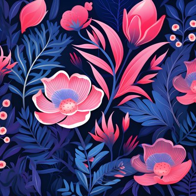 Een boeket bloemen in roze en blauw 4 door Kurt Heppke