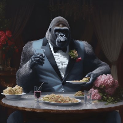 een gorilla aan het eten 2 door Kurt Heppke