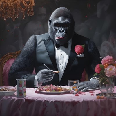 een gorilla aan het eten 4 door Kurt Heppke