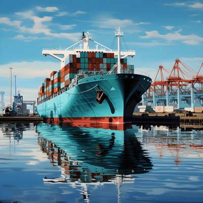 een groot schip in het water 2 door Kurt Heppke