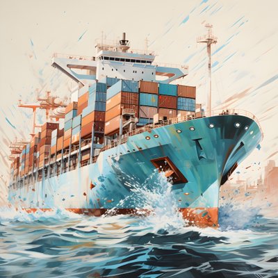 een groot schip in het water 3 door Kurt Heppke