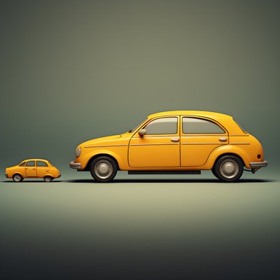 een grote en een kleine auto 3 door Kurt Heppke