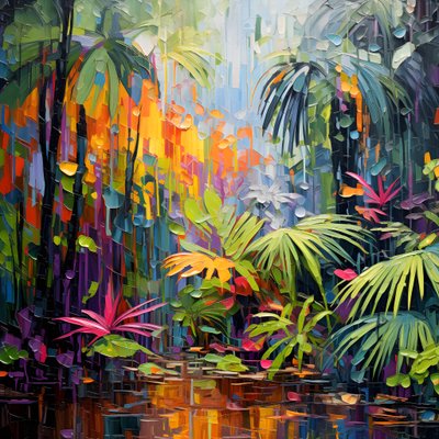 een regenachtige kleurrijke Jungle 3 door Kurt Heppke