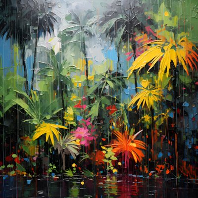 een regenachtige kleurrijke Jungle 4 door Kurt Heppke
