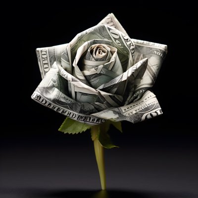 Een roos van 100 dollarbiljetten, die elektrisch zijn 2 door Kurt Heppke