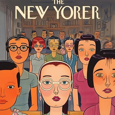 Kleurrijke New Yorker cover vintage cartoon grap 1 door Kurt Heppke