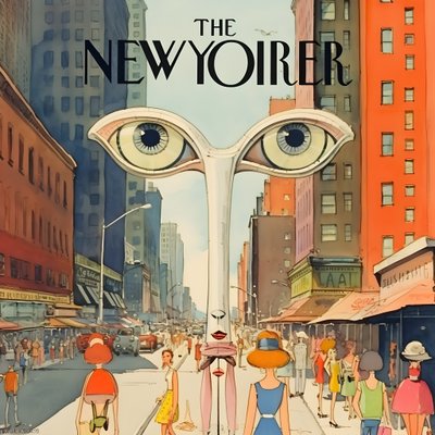 Kleurrijke New Yorker cover vintage cartoon grap 4 door Kurt Heppke