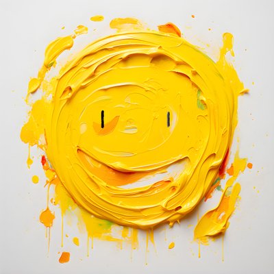 geel smiley-gezicht in impasto geschilderd 2 door Kurt Heppke