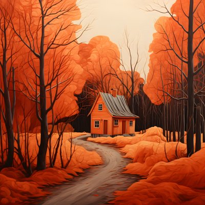 groot rood huis op blauwe achtergrond door Kurt Heppke