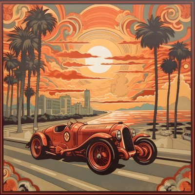 Minimalistisch meesterwerk in de stijl van Shepard Fairey ter herdenking van de Grand Prix van Monaco 1940 1 door Kurt Heppke