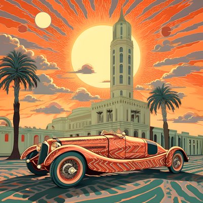 Minimalistisch meesterwerk in de stijl van Shepard Fairey ter herdenking van de Grand Prix van Monaco 1940 2 door Kurt Heppke