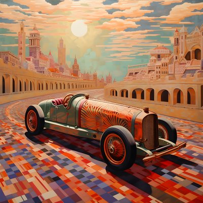 Minimalistisch meesterwerk in de stijl van Shepard Fairey ter herdenking van de Grand Prix van Monaco 1940 4 door Kurt Heppke