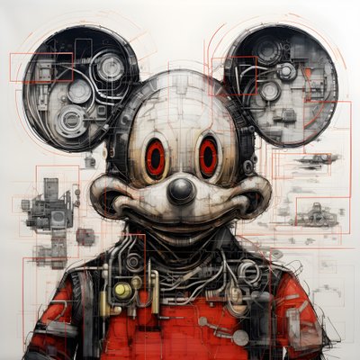 Technische tekeningen van Cyberpunk Mickey Mouse 4 door Kurt Heppke