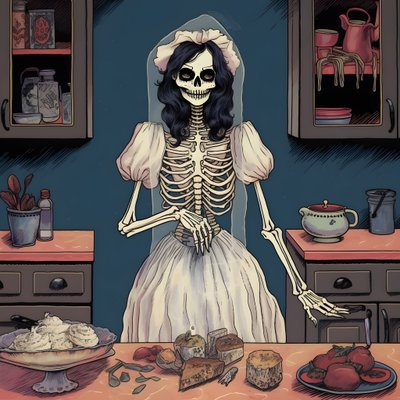 De geest in de keuken door Maddy Connelly kunstwerk door Kurt Heppke