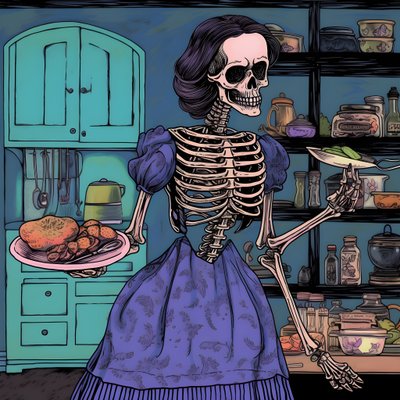 De geest in de keuken door Maddy Connelly kunstwerk door Kurt Heppke