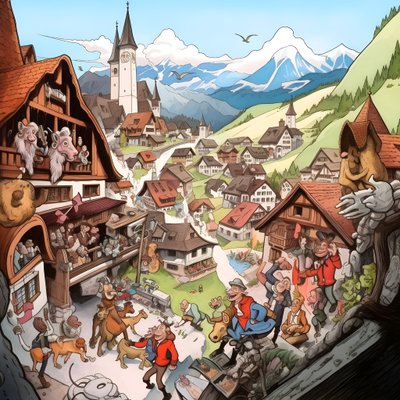 Oostenrijk, tekenfilm 4 door Kurt Heppke