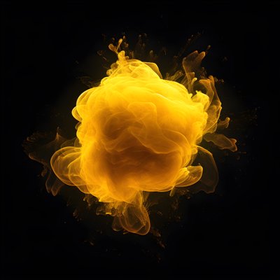 Gele energieblob met zwarte achtergrond 3 door Kurt Heppke
