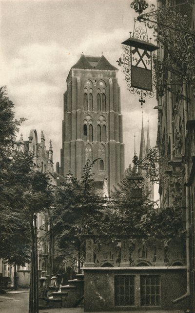 Danzig. Jopengasse - Marienkirche, 1931 door Kurt Hielscher