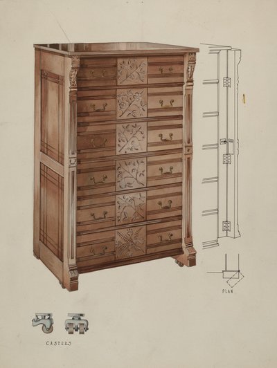 Highboy door Kurt Melzer