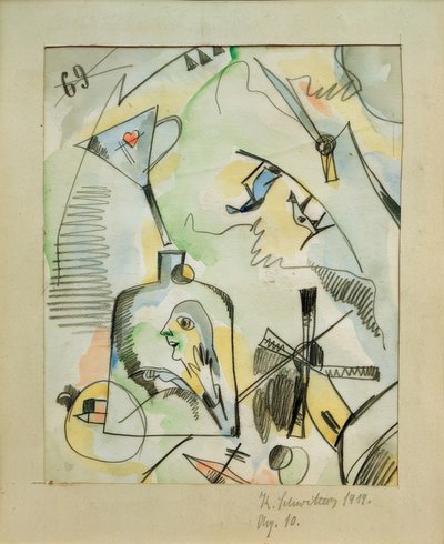 Aq. 10 (Ik maal, jij maalt, hij maalt) door Kurt Schwitters