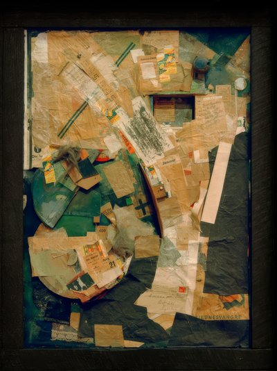 Schilderij met kamerplanten / Schilderij met 2 kleine honden door Kurt Schwitters