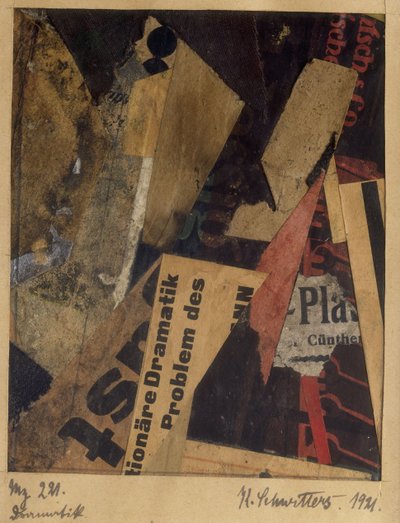 Merz 221, 1921 door Kurt Schwitters