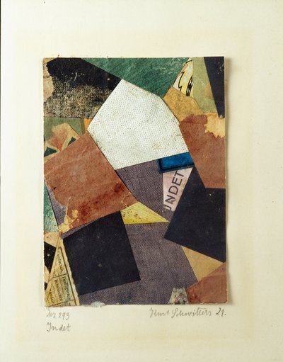 Merz 293 Collage door Kurt Schwitters (1887-1948) 1921 Privécollectie door Kurt Schwitters