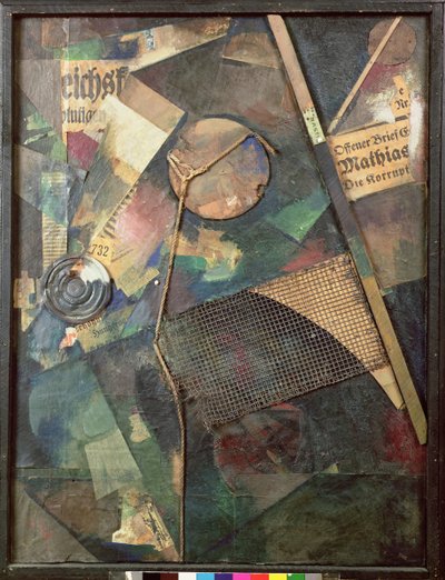 Merzbild door Kurt Schwitters