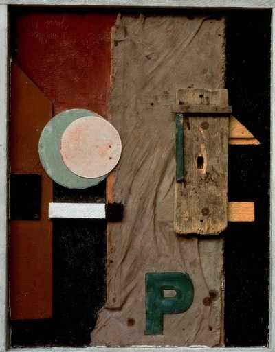 Merzbild P roze door Kurt Schwitters