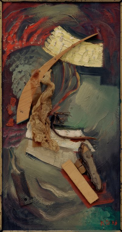 Merzbeeld met algen door Kurt Schwitters