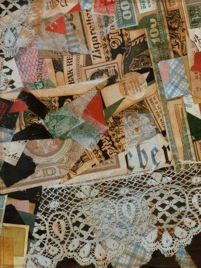 Merz-tekening 297 Geel door Kurt Schwitters